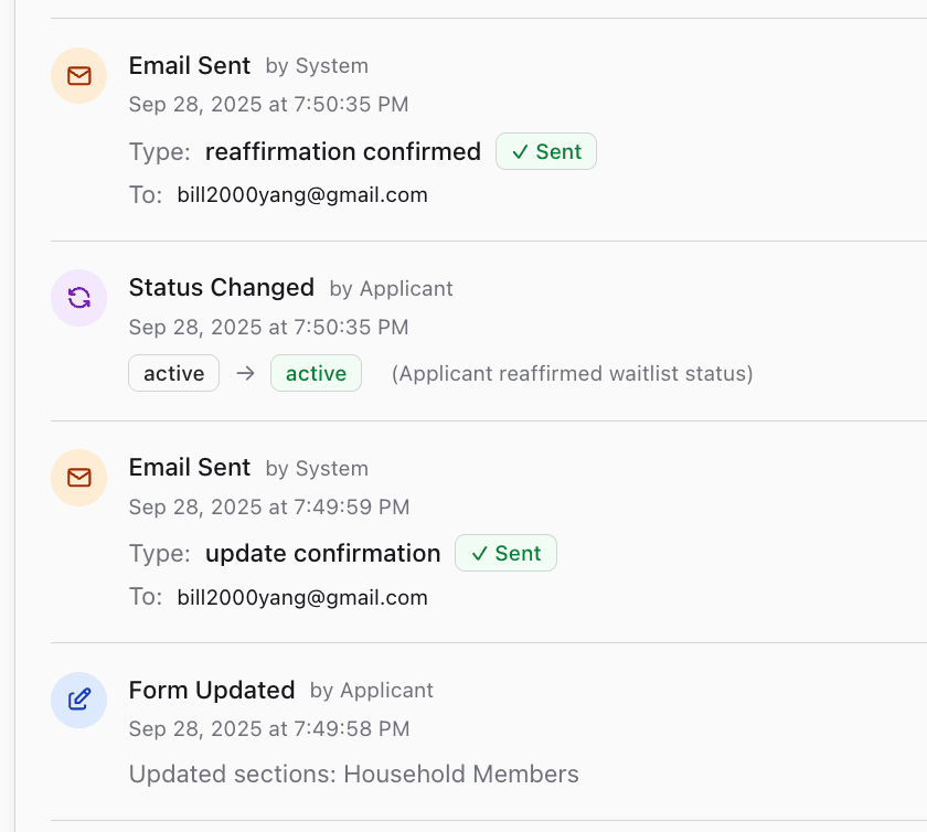 Complete audit trail for compliance interface